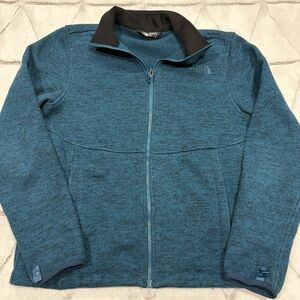 The North Face Women’s Dark Teal Fleece Jacket Size M Mock Neck Casual